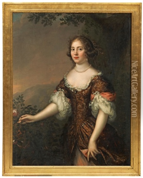 Portratt Forestallande Grevinnan Katarina Charlotta Oxenstierna Af Korsholm Och Wasa Oil Painting - Martin (Martinus I) Mytens