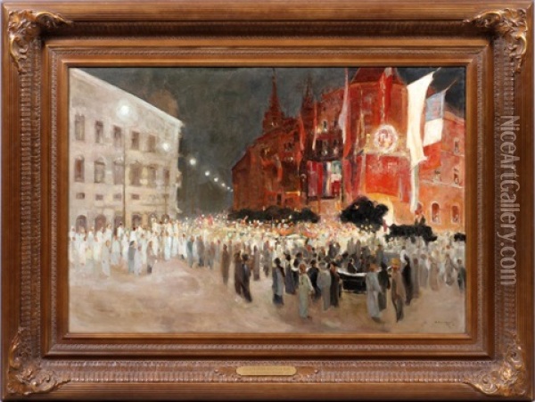 Evening Oil Painting - Ivan Leonardovich Kalmykov