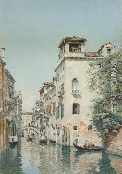 Venice Canal Scene Oil Painting - Federico del Campo