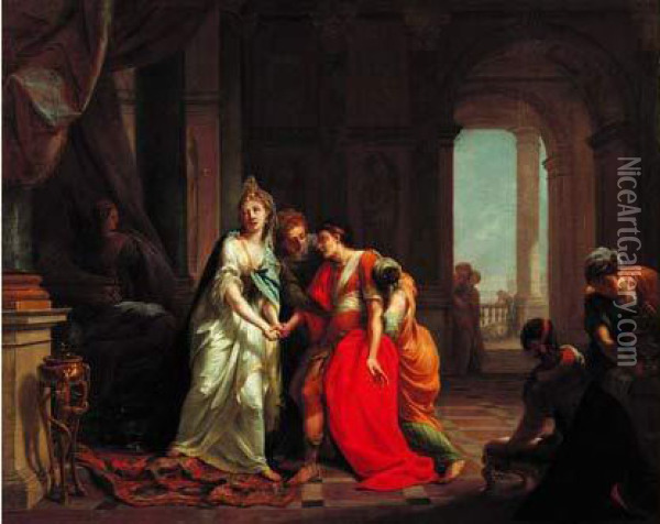 Marc Antoine Et Cleopatre Oil Painting - Johann Heinrich The Elder Tischbein