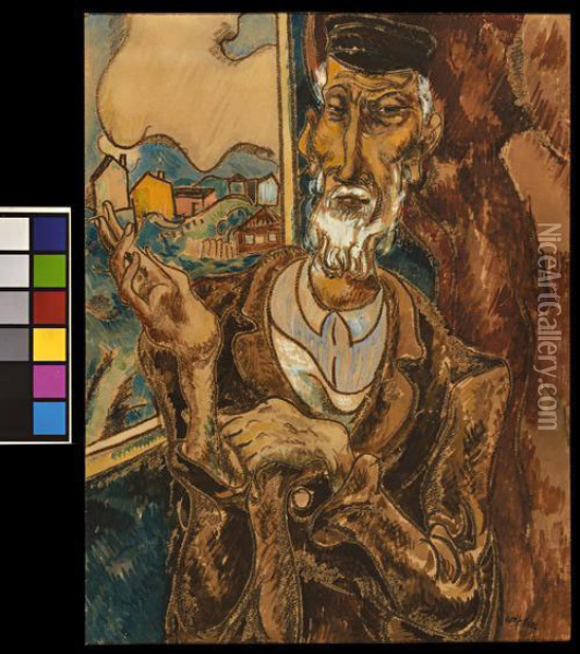Portrait Of A Bearded Man Oil Painting - Wolf Kibel