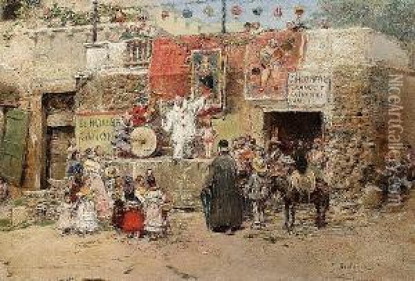The Travelling Circus Oil Painting - Jose Benlliure Y Gil