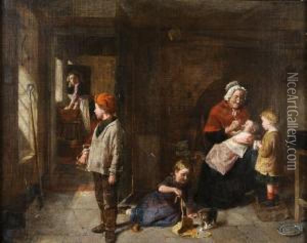Granny's Charge Oil Painting - William Hemsley