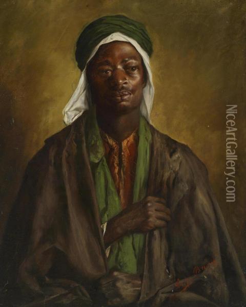 Portrait Of An Oriental Man Oil Painting - Leopold Bara