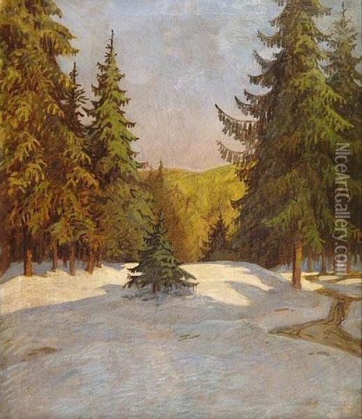 Winterlandschaft Im Schwarzwald Oil Painting - Theodor Herrmann