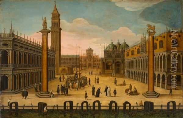 Piazzetta Di San Marco In Venice Oil Painting - Louis de Caullery