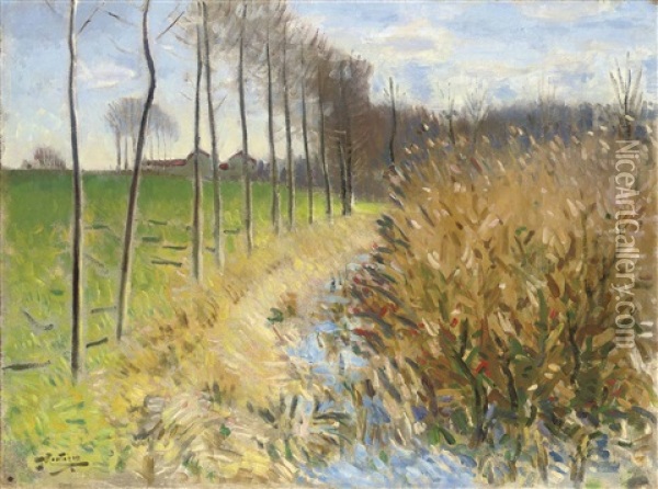 L'abreuvoir A Mizy Sur Yonne Oil Painting - Pierre Eugene Montezin
