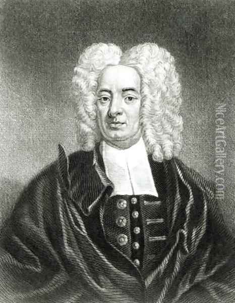 Cotton Mather 1663-1728 engraved by Charles Edward Wagstaff b.1808 and J. Andrews Oil Painting - Pelham, Peter
