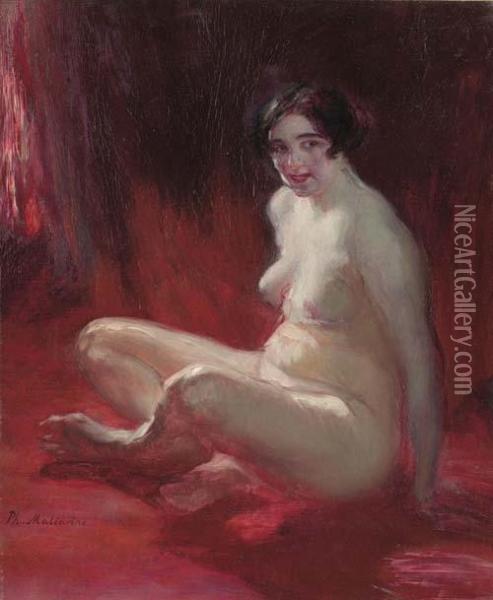 Female Nude Oil Painting - Philippe Andreevitch Maliavine