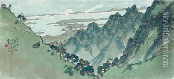 Majestic Mountains Oil Painting - Chen Shuren