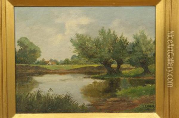The Quiet River Oil Painting - Herbert Baker
