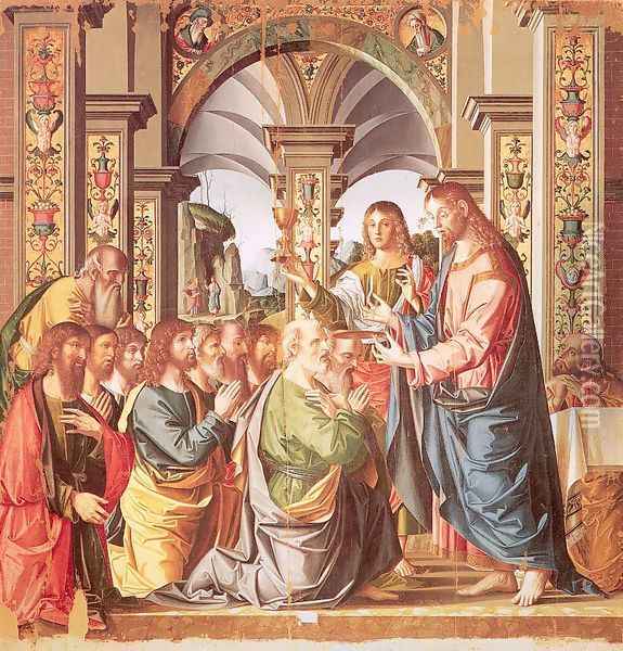 The First Communion of the Apostles 1506 Oil Painting - Marco Palmezzano