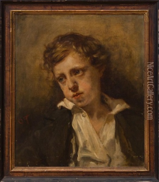 Portrait Of A Boy (louis Xvii Au Temple) Oil Painting - Nicolas Francois Octave Tassaert