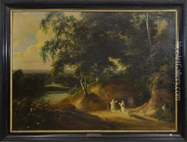 Paysage Avec Moines Oil Painting - Jacques d' Arthois