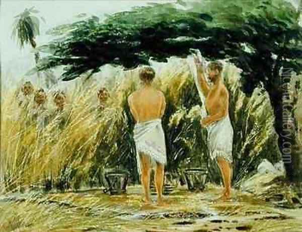 Ablutions Gambia or Sierra Leone Oil Painting - W. G. Gibson