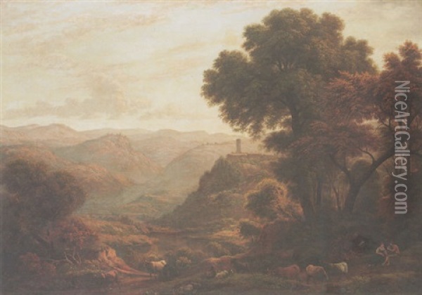View Near Vallombrosa, Italy Oil Painting - John Glover