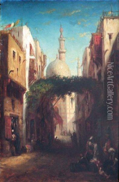 Ecole Orientaliste Vue Du Caire Oil Painting - Etienne Billet