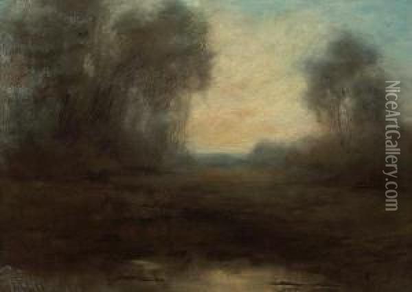 Evening In A Forest Clearing Oil Painting - Giuseppe Cadenasso