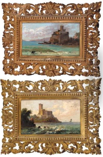 Castello Di Lateringio; Castello Di Lerici Oil Painting - Andrea Fossati