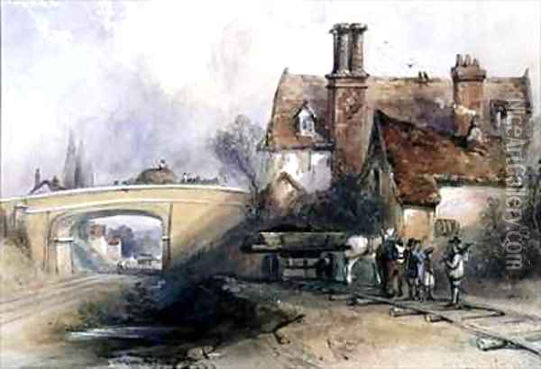 Construction of the Eastern Counties Railway Oil Painting - Thomas Colman Dibdin