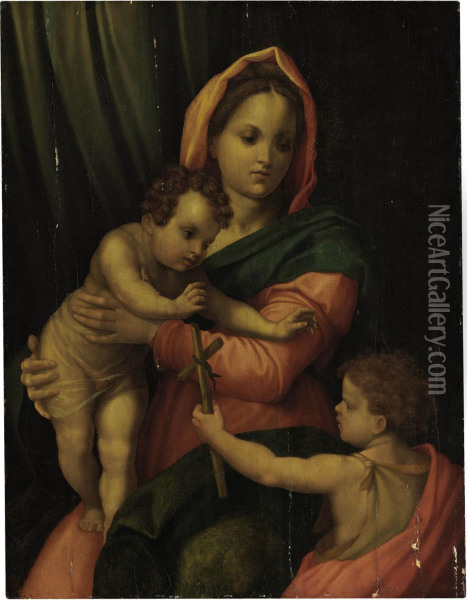 The Madonna And Child With The Young Saint John The Baptist Oil Painting - Andrea Del Sarto
