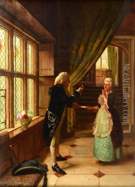 The Secret Dispatch Oil Painting - Edwin Hughes