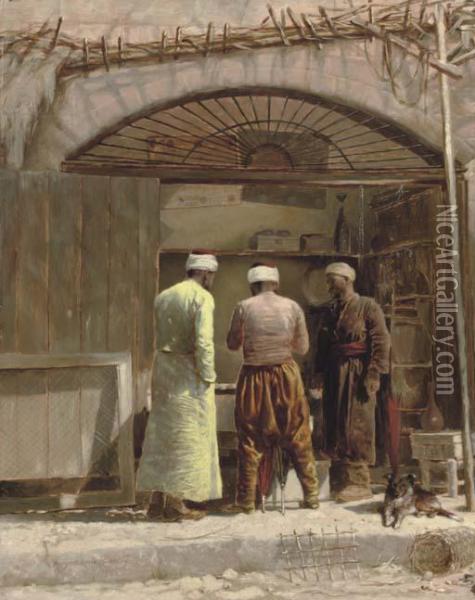 Negotiating In The Souk Oil Painting - Margaret Murray Cookesley