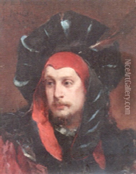 Portrait D'acteur Oil Painting - Francisco Miralles y Galup