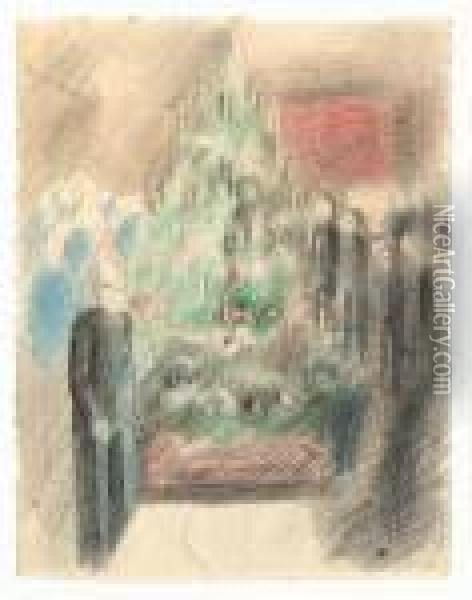 Der Weihnachtsbaum Im Waisenhaus In Bern Oil Painting - Otto Friedrich Meyer-Amden