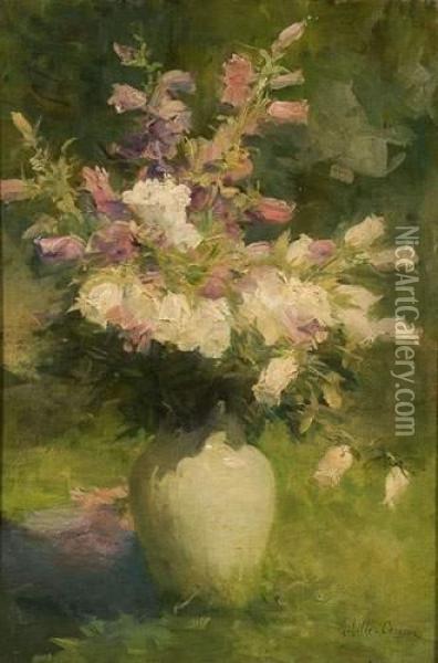 Bouquet De Fleurs. Oil Painting - Achille Theodore Cesbron