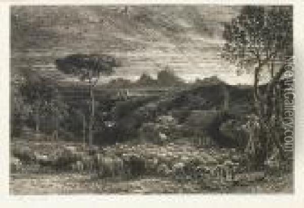Opening The Fold Or Early Morning (lister 13) Oil Painting - Samuel Palmer