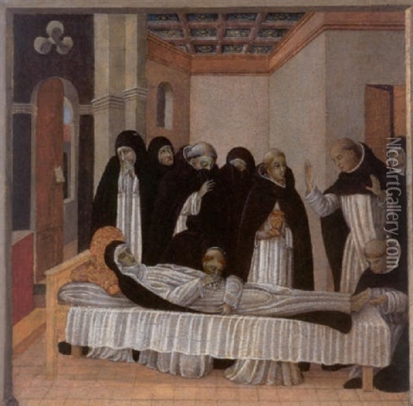 The Death Of Saint Catherine Of Siena Oil Painting -  Giovanni di Paolo