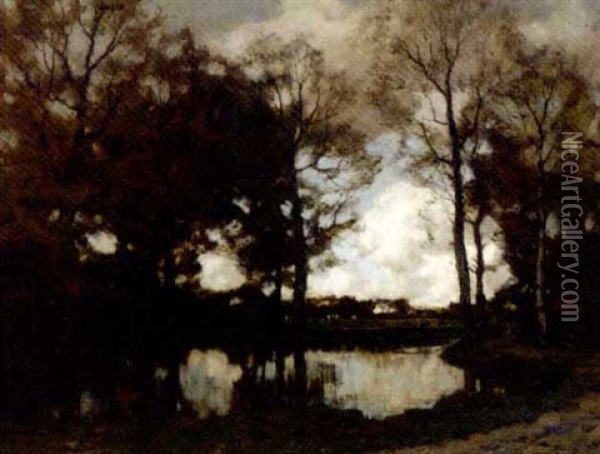 The Vordese Beek In Autumn Oil Painting - Arnold Marc Gorter