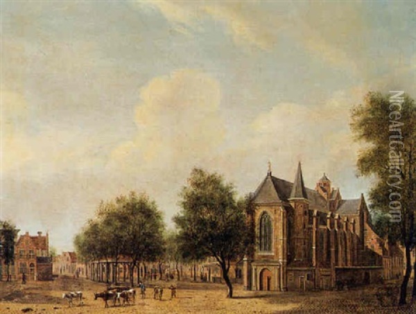 De Buurtkerk Te Utrecht Oil Painting - Jan Ekels the Elder