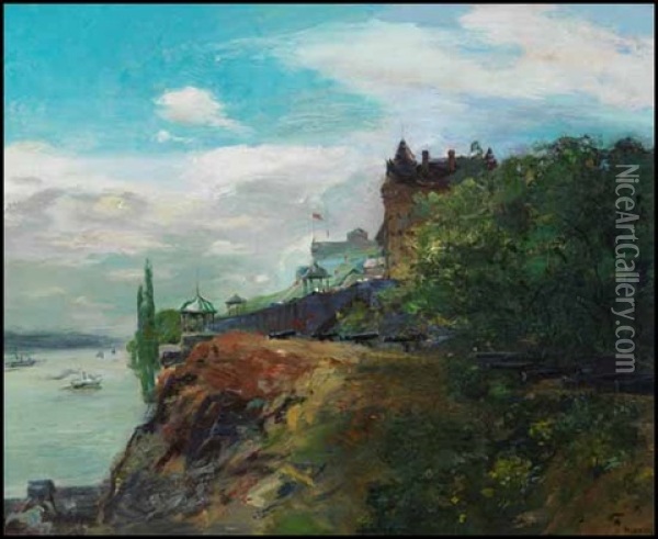 Chateau Frontenac - Cape Diamond From The St. Lawrence Oil Painting - Edmund Montague Morris