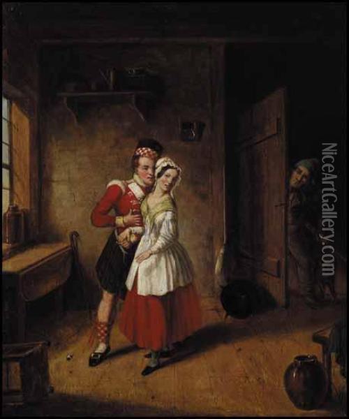 The Jealous Husband Oil Painting - Cornelius Krieghoff