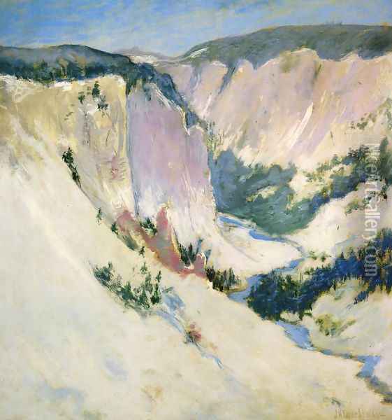 Yellowstone Park Oil Painting - John Henry Twachtman