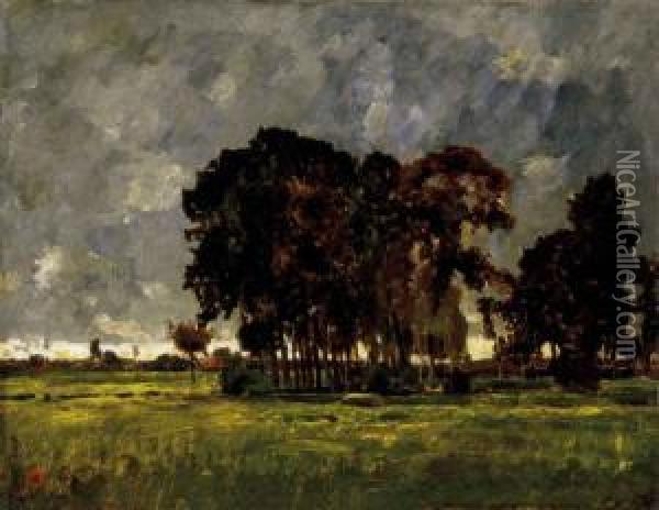 After Strom (landscape In Beilen), About 1871 Oil Painting - Laszlo Paal