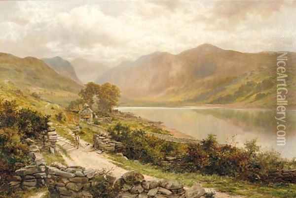 Llyn Crafnant, Trefriw, Wales Oil Painting - William Henry Mander
