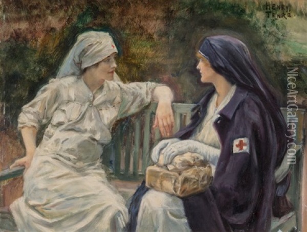 Nurses Of The Great War Oil Painting - Charles Henry Tenre