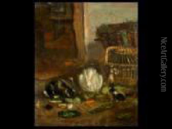 Die Futterung Der Kaninchen Oil Painting - Vincent de Vos
