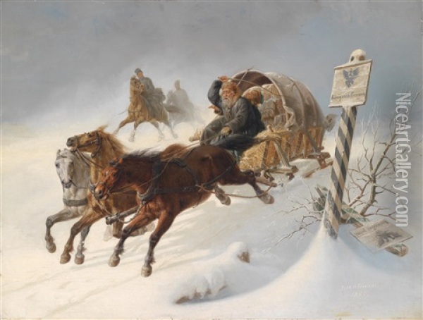 Wilde Fahrt Oil Painting - Arthur Johann Severin Nikutovski