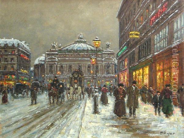 A View Of The Paris Opera House Oil Painting - Emile Boyer