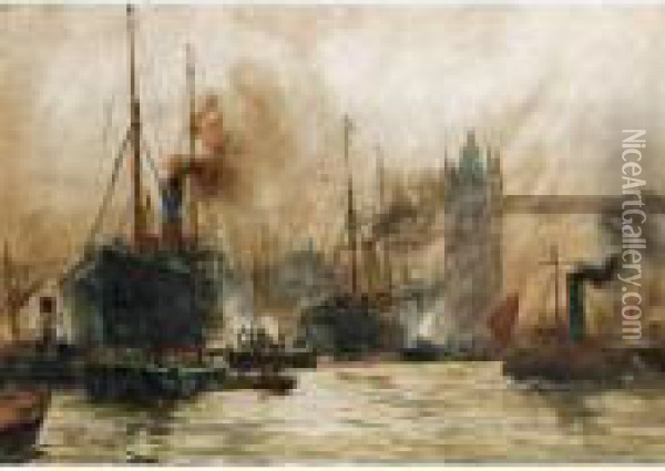 The Pool Of London Oil Painting - Charles Edward Dixon