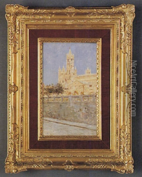 Il Duomo Di Palermo Oil Painting - Vincenzo Caprile