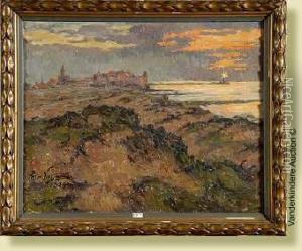 Crepuscule Du Soir A Heyst-sur-mer Oil Painting - Raymond Verstraeten