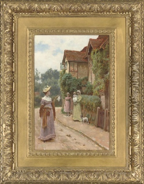 A Fond Fairwell Oil Painting - Charles Haigh-Wood