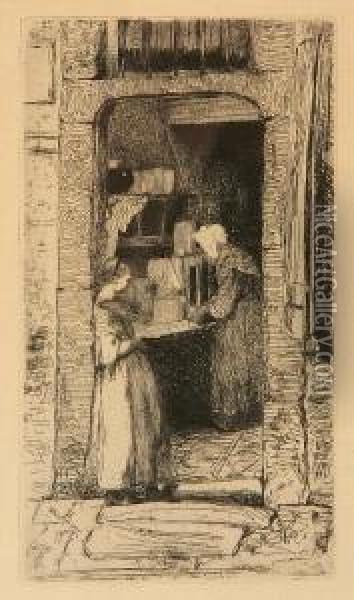 La Marchande De Moutarde, From Twelve Etchings From Nature Oil Painting - James Abbott McNeill Whistler