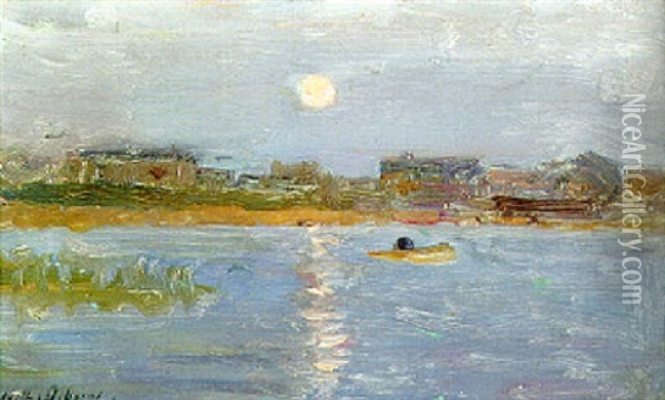 Moonlight; Galway Harbour Oil Painting - Walter Frederick Osborne