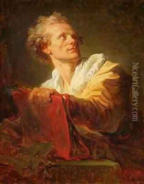 Portrait of a Young Artist presumed to be Jacques Andre Naigeon 1738-1810 Oil Painting - Jean-Honore Fragonard